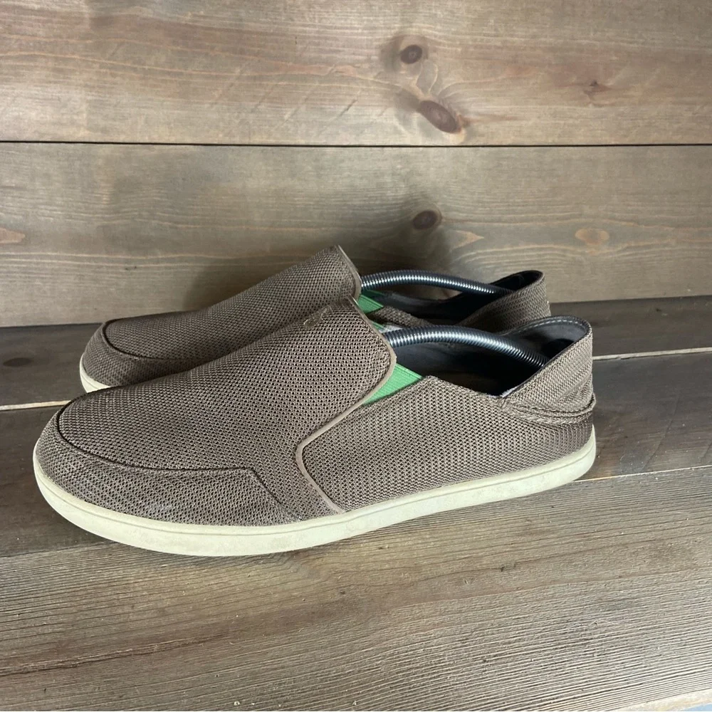 Olukai nohea mesh Mens size 11 shoes brown slip on comfort sneakers